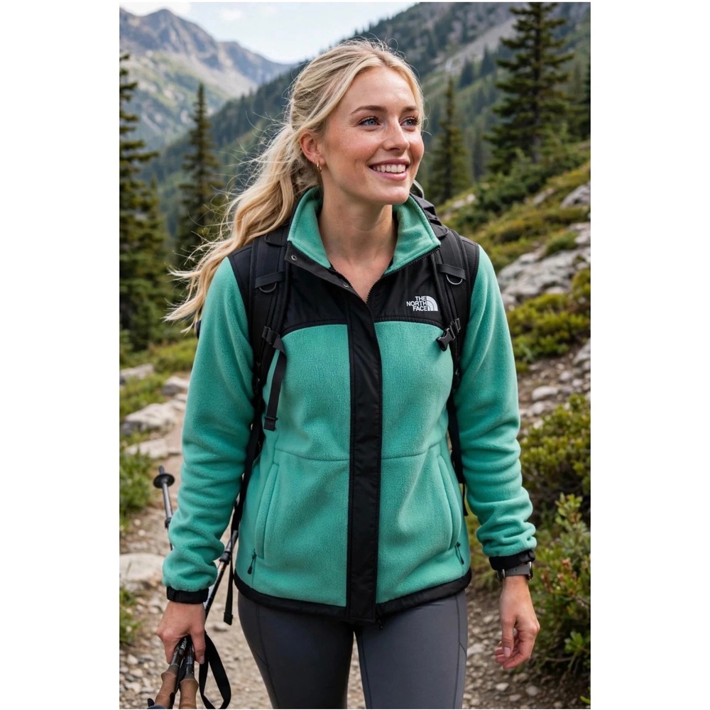 The North Face Tundra Full Zip Fleece Jacket Nebula Green NF0A87R9BOY size Large